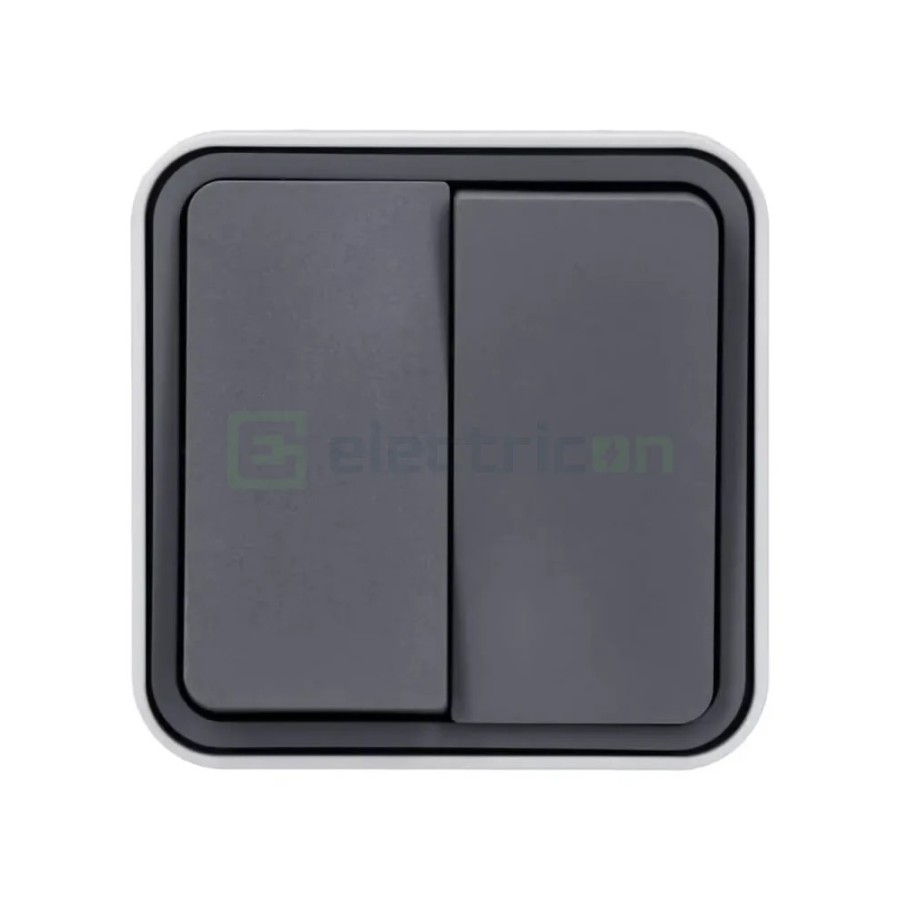 Întrerupător dublu - 10AX 250V exterior gri IP55 - Berker W.1 30753505