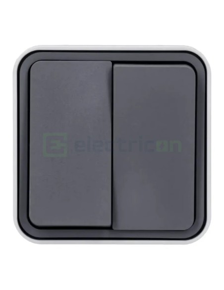 Întrerupător dublu - 10AX 250V exterior gri IP55 - Berker W.1 30753505