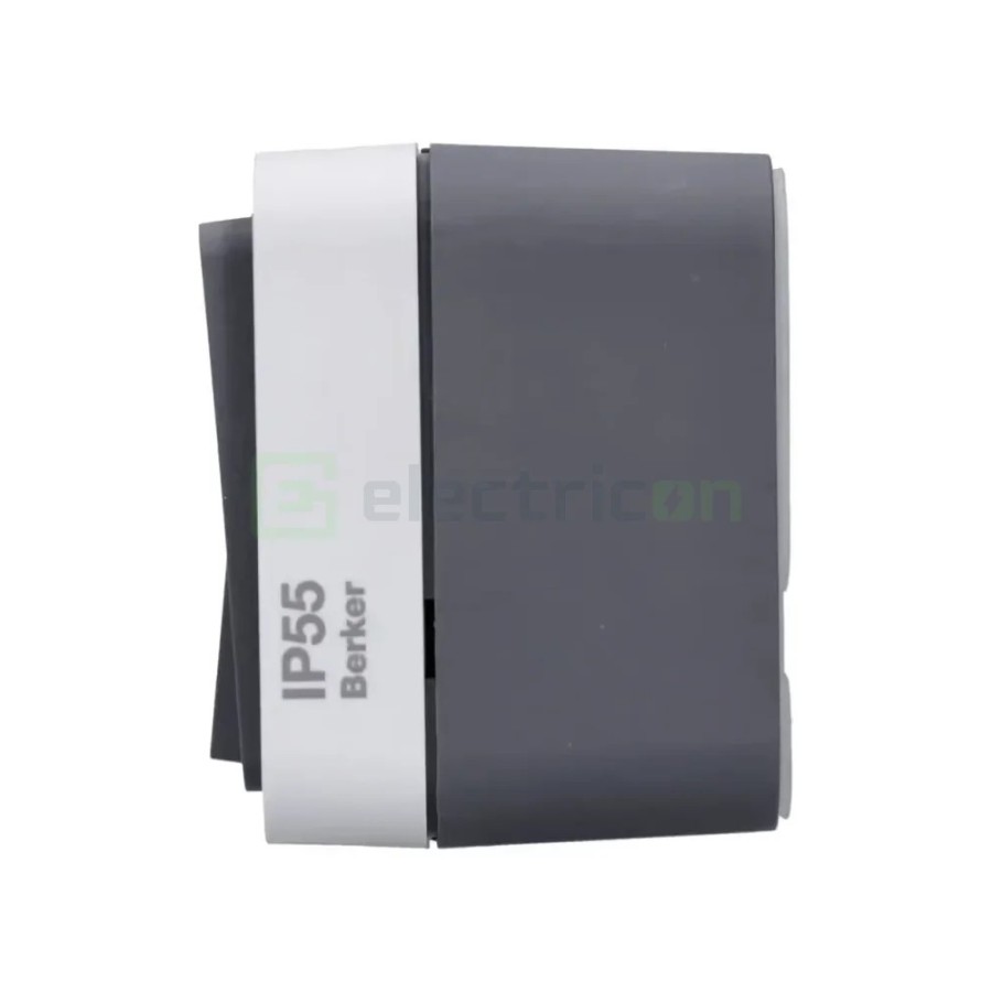 Întrerupător dublu - 10AX 250V exterior gri IP55 - Berker W.1 30753505