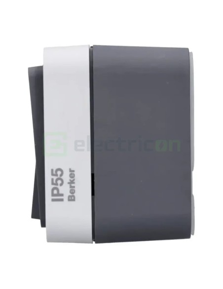 Întrerupător dublu - 10AX 250V exterior gri IP55 - Berker W.1 30753505