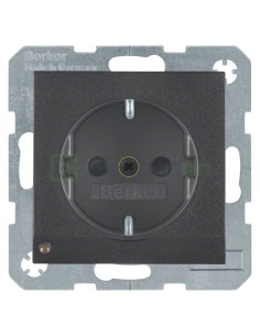 Priză - Schuko - încastrat LED protecție atingere - antracit mat - IP20 - Berker S.1 - 41091606