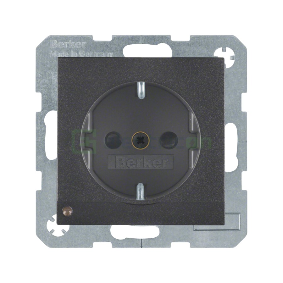 Priză - Schuko - încastrat LED protecție atingere - antracit mat - IP20 - Berker S.1 - 41091606