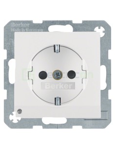 Priză - Schuko - încastrat LED protecție atingere - alb mat - IP20 - Berker S.1 - 41091909
