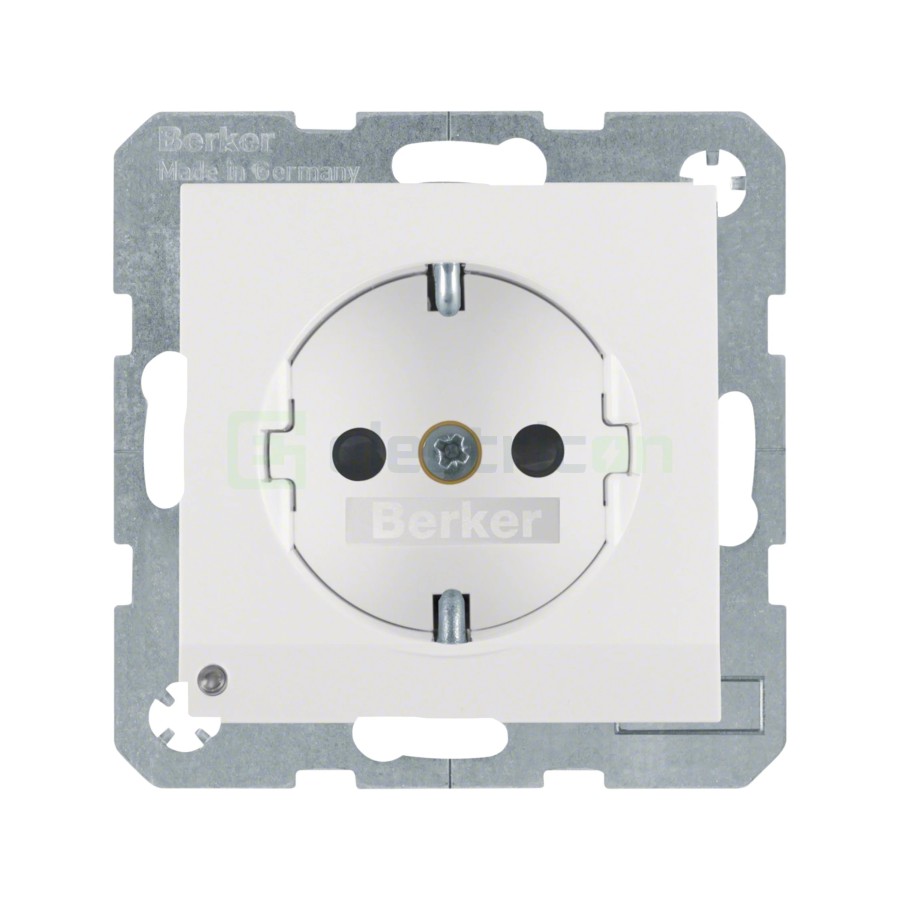 Priză - Schuko - încastrat LED protecție atingere - alb mat - IP20 - Berker S.1 - 41091909