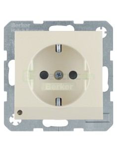 Priză - Schuko - încastrat LED protecție atingere - bej lucios - IP20 - Berker S.1 - 41098982