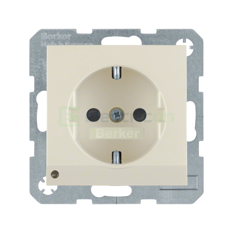 Priză - Schuko - încastrat LED protecție atingere - bej lucios - IP20 - Berker S.1 - 41098982