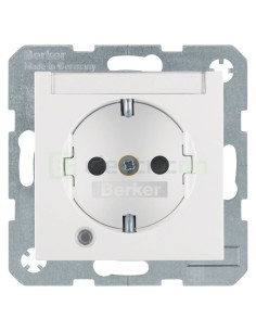 Priză - Schuko - încastrat LED etichetă protecție atingere - alb mat - IP20 - Berker S.1 - 41101909