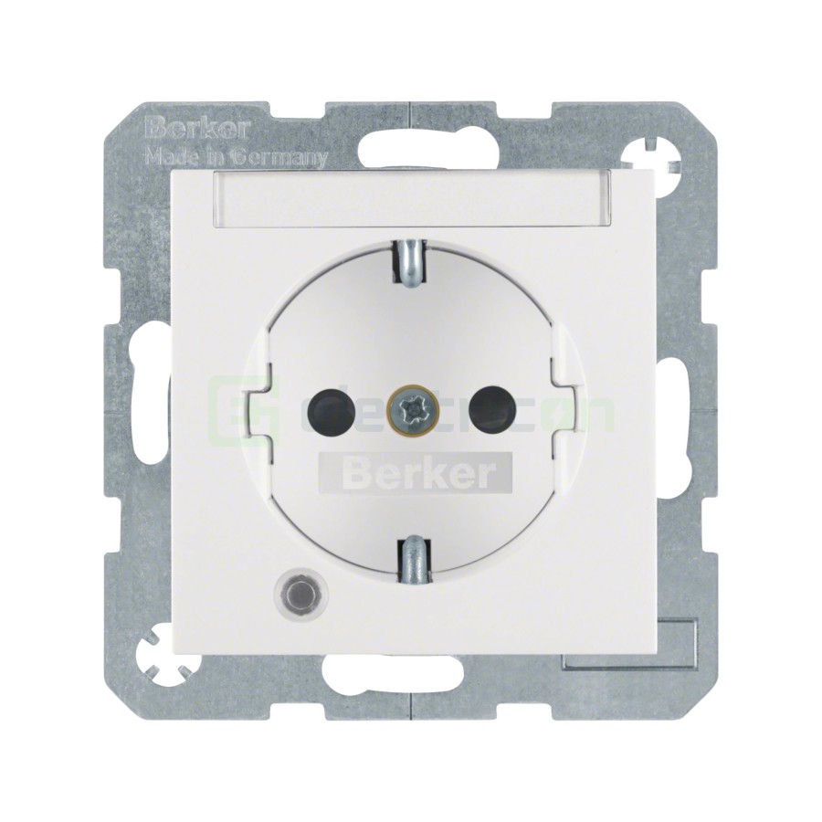 Priză - Schuko - încastrat LED etichetă protecție atingere - alb mat - IP20 - Berker S.1 - 41101909