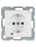 Priză - Schuko - încastrat LED etichetă protecție atingere - alb lucios - IP20 - Berker S.1 - 41108989
