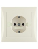 Priză - Schuko - înrămată protecție copii - Berker S.1 - bej lucios - 47228982