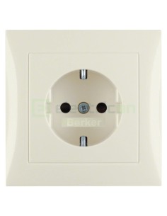 Priză - Schuko - înrămată protecție copii - Berker S.1 - bej lucios - 47228982