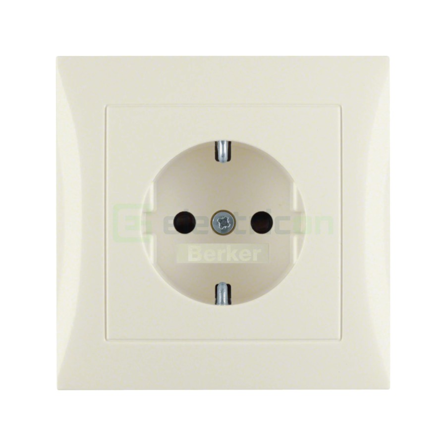 Priză - Schuko - înrămată protecție copii - Berker S.1 - bej lucios - 47228982