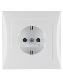Priză - Schuko - înrămată protecție copii - Berker S.1 - alb lucios - 47228989