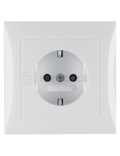 Priză - Schuko - înrămată protecție copii - Berker S.1 - alb lucios - 47228989