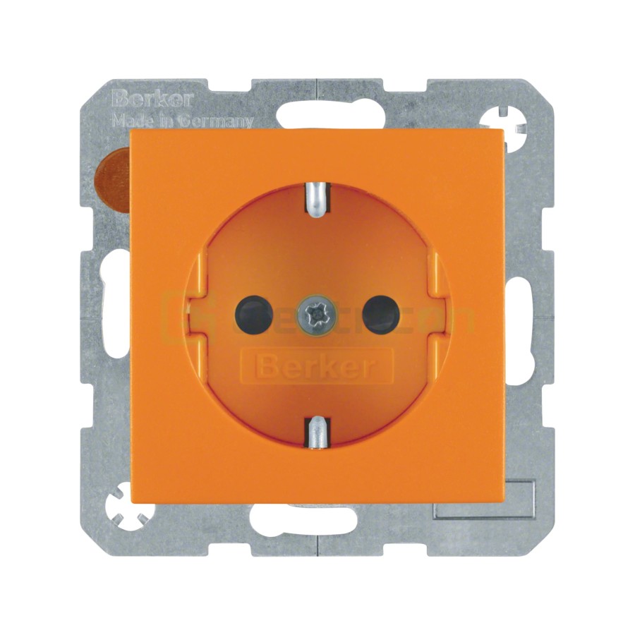 Priză - Schuko - protecție copii - Berker S.1 - portocaliu mat - 47231914