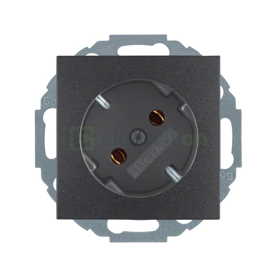 Priză - Schuko - încastrat înclinație 45° - antracit mat - IP20 - Berker S.1 - 47271606