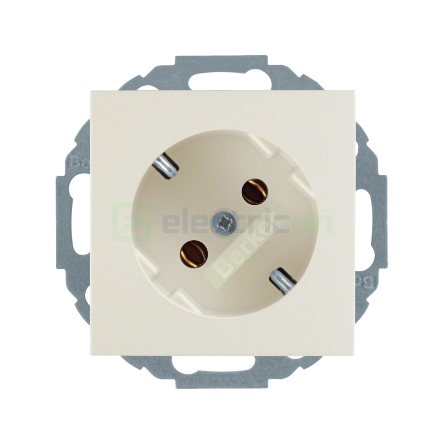 Priză - Schuko - încastrat înclinație 45° - bej lucios - IP20 - Berker S.1 - 47278982
