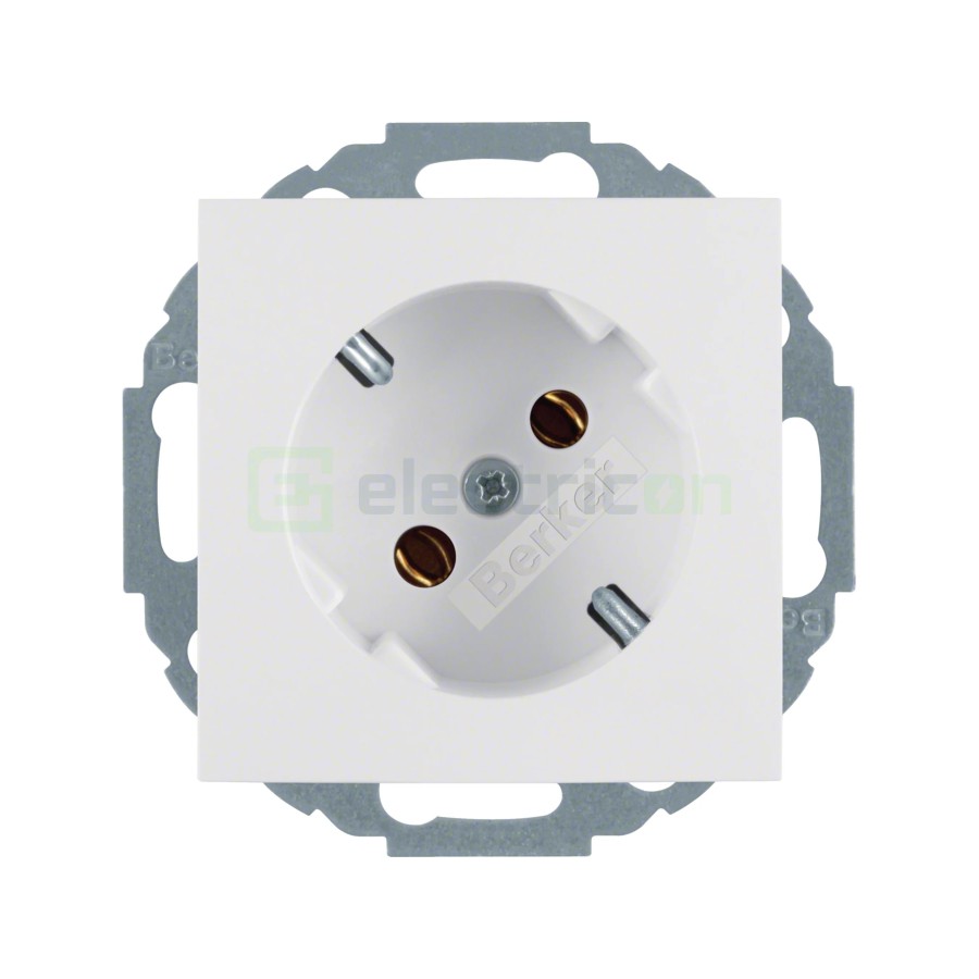 Priză - Schuko - încastrat înclinație 45° - alb lucios - IP20 - Berker S.1 - 47278989