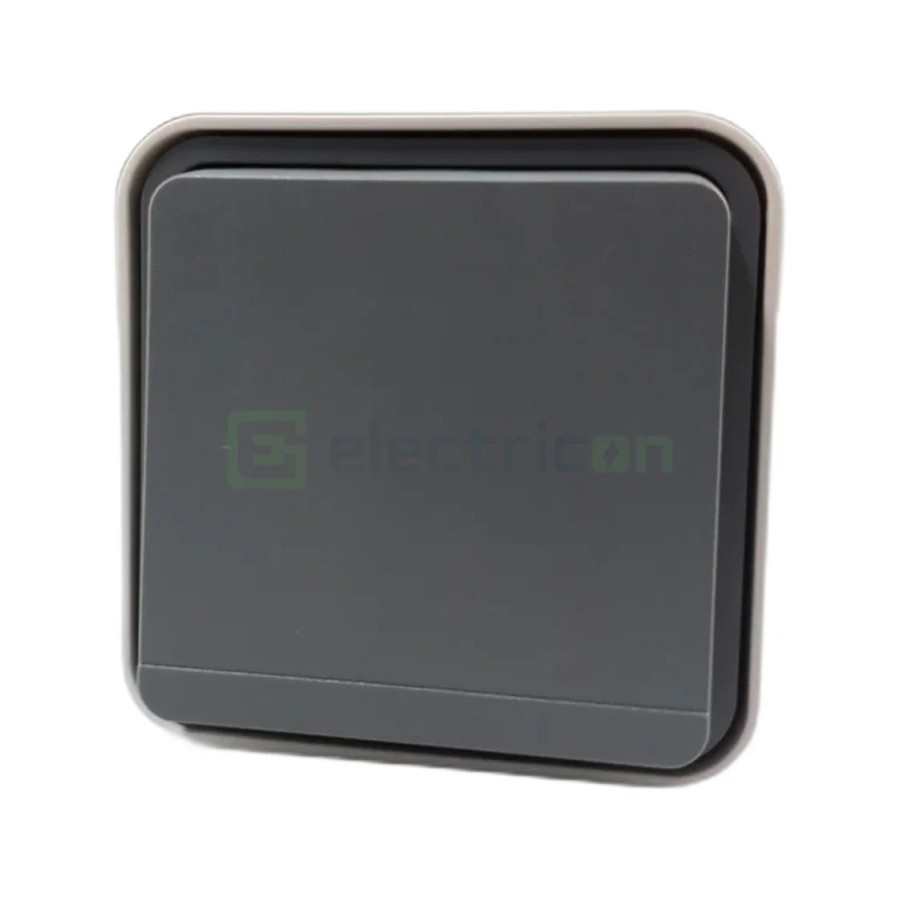 Priză - Schuko - capac opac port etichetă cheie - aplicat - gri - IP55 - Berker W.1 - WNC167