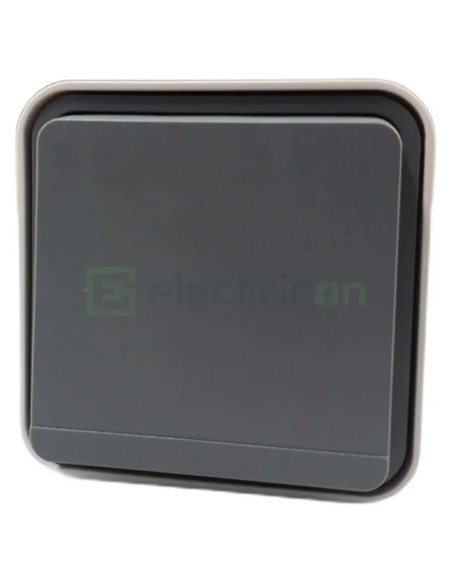 Priză - Schuko - capac opac port etichetă cheie - aplicat - gri - IP55 - Berker W.1 - WNC167