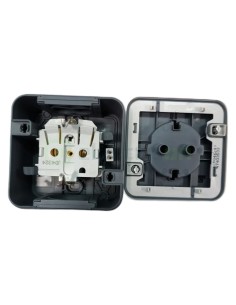 Priză - Schuko - capac opac port etichetă cheie - aplicat - gri - IP55 - Berker W.1 - WNC167 2