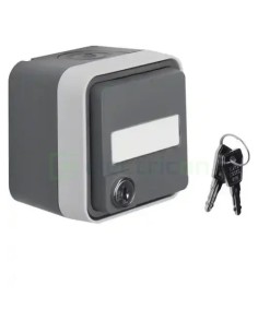 Priză - Schuko - capac opac port etichetă cheie - aplicat - gri - IP55 - Berker W.1 - WNC167