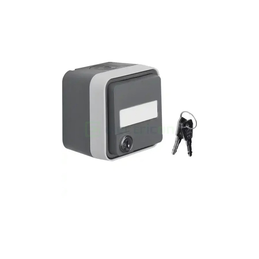 Priză - Schuko - capac opac port etichetă cheie - aplicat - gri - IP55 - Berker W.1 - WNC167