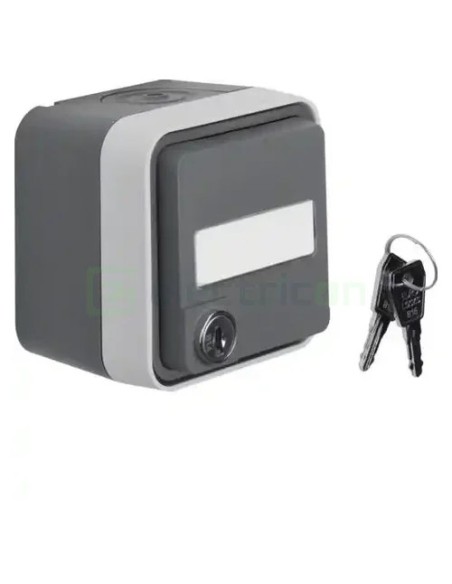 Priză - Schuko - capac opac port etichetă cheie - aplicat - gri - IP55 - Berker W.1 - WNC167
