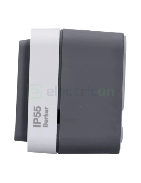 Priză - Schuko - capac - aplicat - gri antracit - IP55 - Berker W.1 - WNC140