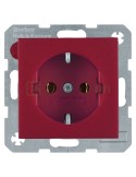 Priză - Schuko - încastrat protecție atingere - roșu mat - IP20 - Berker S.1 - 47431912