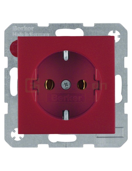 Priză - Schuko - încastrat protecție atingere - roșu mat - IP20 - Berker S.1 - 47431912