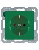 Priză - Schuko - încastrat protecție atingere - verde mat - IP20 - Berker S.1 - 47431913