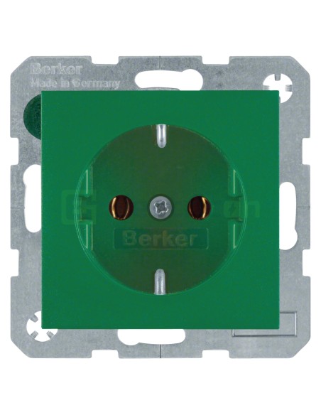 Priză - Schuko - încastrat protecție atingere - verde mat - IP20 - Berker S.1 - 47431913