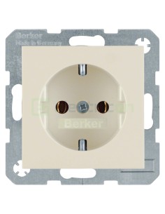 Priză - Schuko - încastrat - bej lucios - IP20 - Berker S.1 - 47438982
