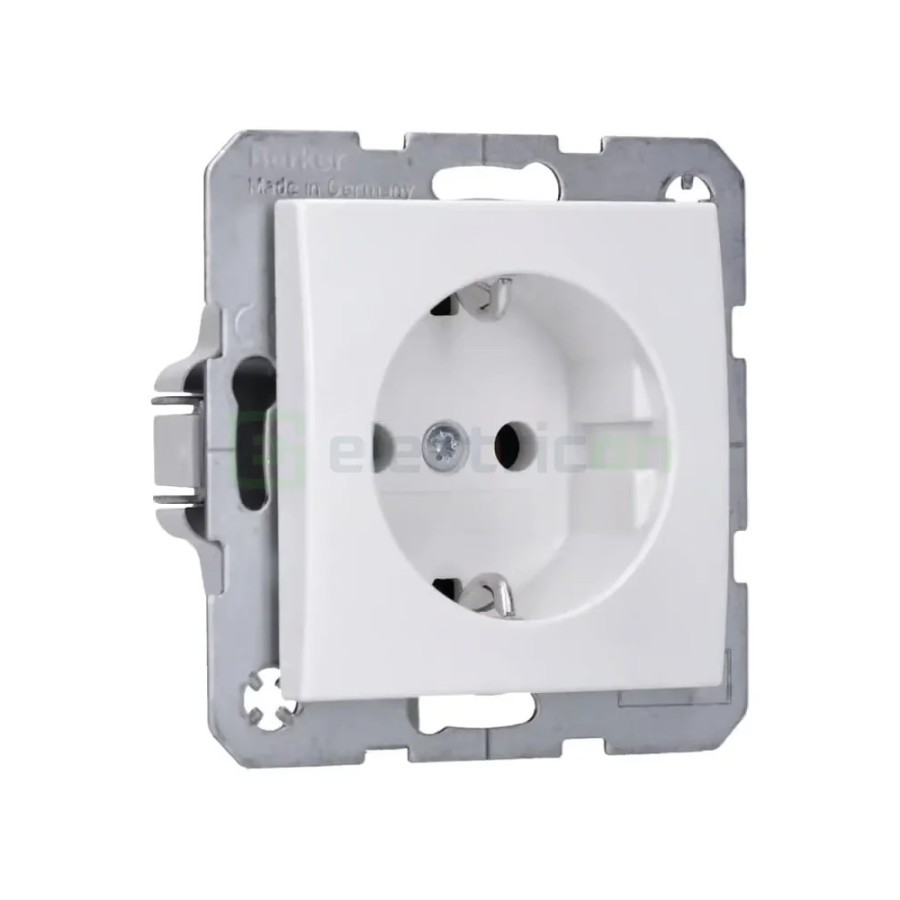 Priză - Schuko - încastrat protecție atingere - alb lucios - IP20 - Berker S.1 - 47438989