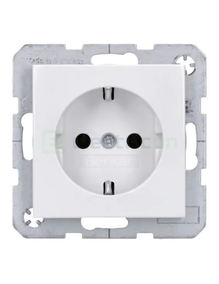 Priză - Schuko - încastrat protecție atingere - alb lucios - IP20 - Berker S.1 - 47438989