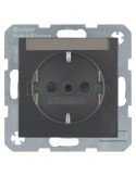 Priză - Schuko - protecție copii cu etichetă - Berker S.1 - antracit mat - 47491606