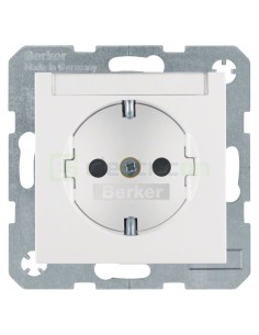 Priză - Schuko - protecție copii cu etichetă - Berker S.1 - alb mat - 47491909