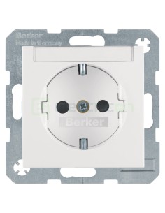 Priză - Schuko - încastrat protecție atingere etichetă - alb lucios - IP20 - Berker S.1 - 47498989