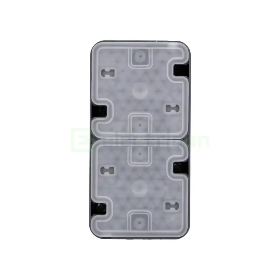 Priză - Schuko - dublă capac - aplicat - gri - IP55 - Berker W.1 - WNC176