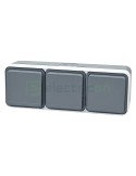 Priză - Schuko - 3 module - aplicat - gri deschis mat - IP55 - Berker W.1 - 47733515