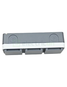 Priză - Schuko - 3 module - aplicat - gri deschis mat - IP55 - Berker W.1 - WNC143 2