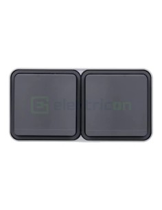 Priză - Schuko - dublă capac orizontală - aplicat - gri antracit - IP55 - Berker W.1 - 47843515