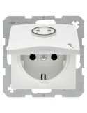 Priză - Schuko - capac și simbol tactil - Berker S.1 - alb mat - 47861949
