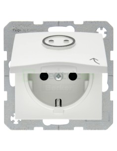 Priză - Schuko - capac și simbol tactil - Berker S.1 - alb mat - 47861949