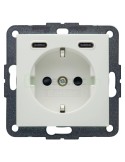 Priză - Schuko - 1x USB-A+1USB-C PD 20W - alb mat - Berker S.1 - 48151909