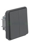 Mecanism întrerupător dublu - de exterior - gri mat - IP55 - Berker W.1 - 50423515