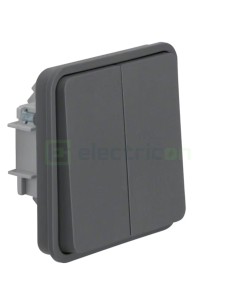 Mecanism întrerupător dublu - de exterior - gri mat - IP55 - Berker W.1 - WNA047