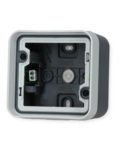 Doză aparataj - montaj aparent - 1 modul - 76x76x56 mm - cu ramă - gri/negru - exterior IP55 - Berker W.1 - WNA671 2