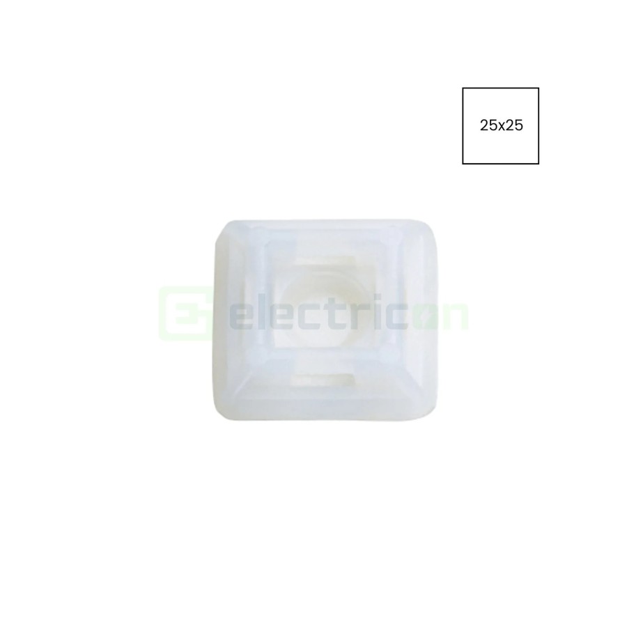 Suport coliere - Talpă - cu autoadeziv 25x25 mm pentru fașete, alb - Celo 9128BBA